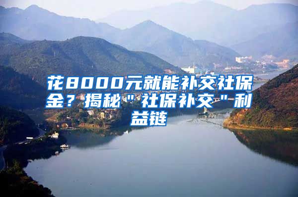 花8000元就能补交社保金？揭秘＂社保补交＂利益链