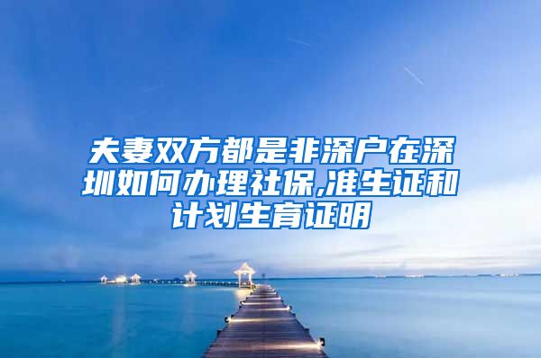 夫妻双方都是非深户在深圳如何办理社保,准生证和计划生育证明