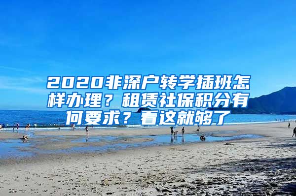 2020非深户转学插班怎样办理？租赁社保积分有何要求？看这就够了