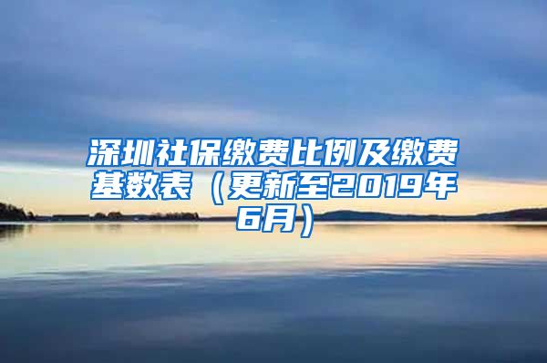 深圳社保缴费比例及缴费基数表（更新至2019年6月）