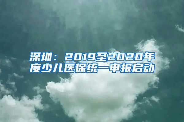 深圳：2019至2020年度少儿医保统一申报启动