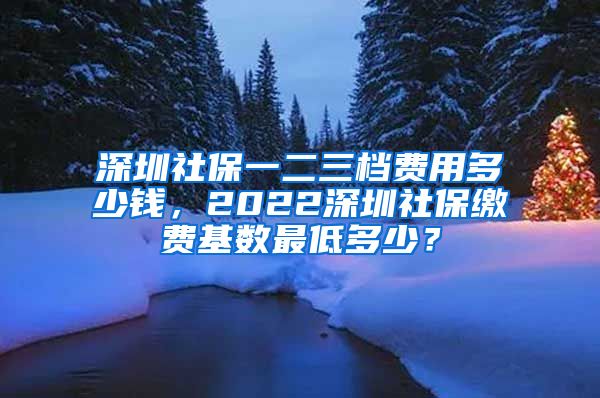 深圳社保一二三档费用多少钱，2022深圳社保缴费基数最低多少？