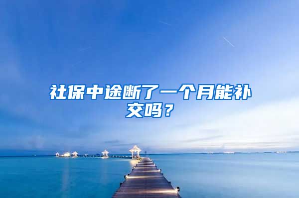 社保中途断了一个月能补交吗？