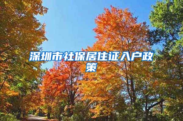 深圳市社保居住证入户政策