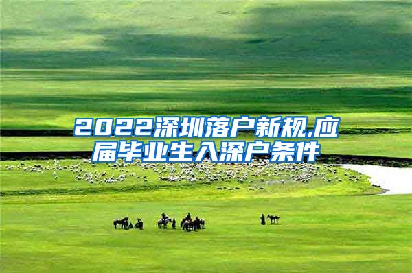 2022深圳落户新规,应届毕业生入深户条件