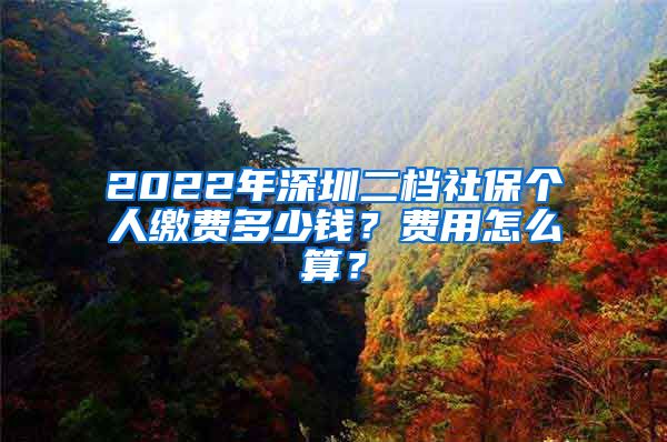 2022年深圳二档社保个人缴费多少钱？费用怎么算？