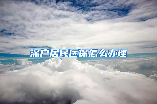 深户居民医保怎么办理