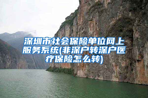 深圳市社会保险单位网上服务系统(非深户转深户医疗保险怎么转)