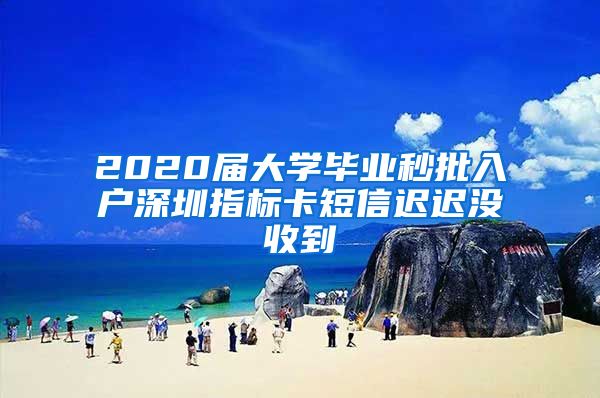 2020届大学毕业秒批入户深圳指标卡短信迟迟没收到