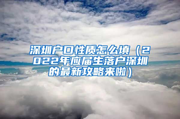 深圳户口性质怎么填（2022年应届生落户深圳的最新攻略来啦）