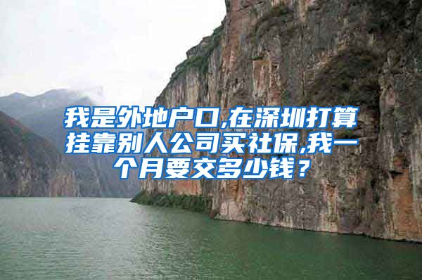 我是外地户口,在深圳打算挂靠别人公司买社保,我一个月要交多少钱？