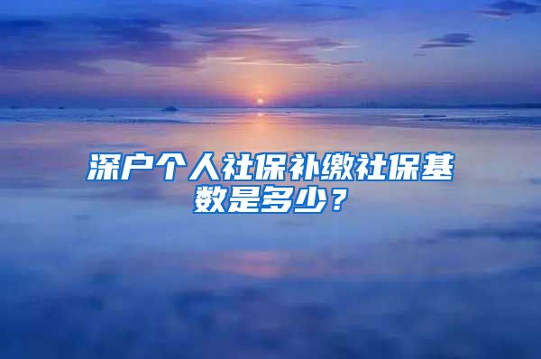 深户个人社保补缴社保基数是多少？