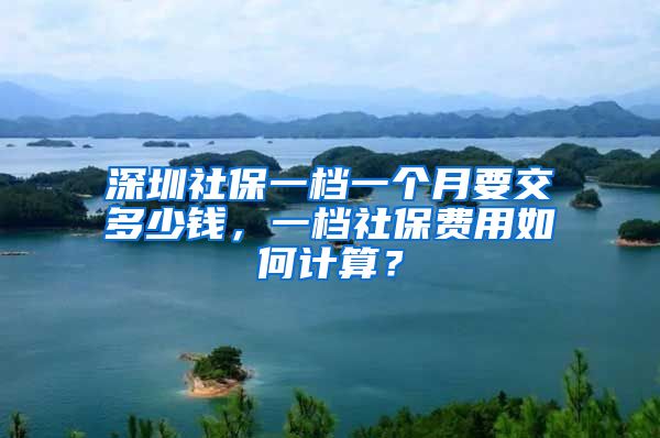 深圳社保一档一个月要交多少钱，一档社保费用如何计算？