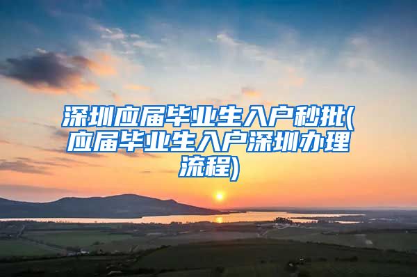 深圳应届毕业生入户秒批(应届毕业生入户深圳办理流程)