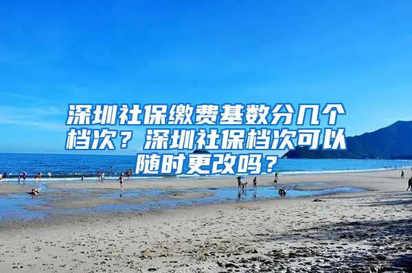 深圳社保缴费基数分几个档次？深圳社保档次可以随时更改吗？