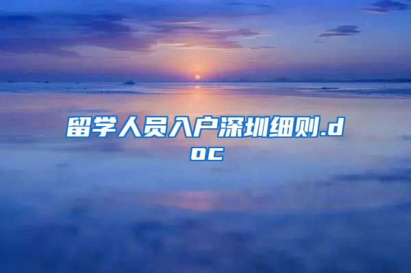 留学人员入户深圳细则.doc