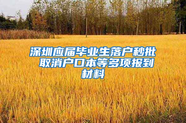 深圳应届毕业生落户秒批 取消户口本等多项报到材料