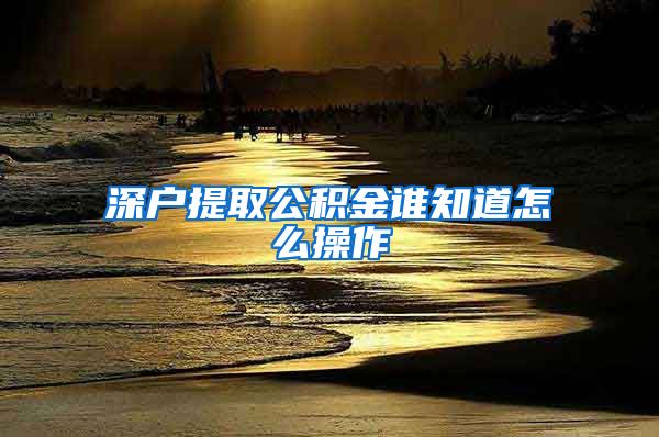 深户提取公积金谁知道怎么操作