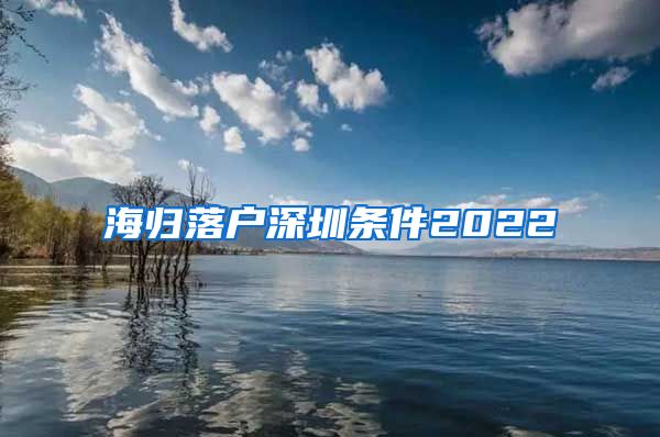 海归落户深圳条件2022