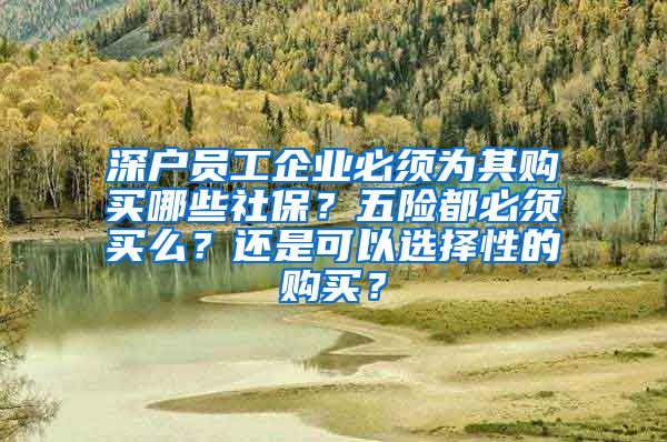 深户员工企业必须为其购买哪些社保？五险都必须买么？还是可以选择性的购买？