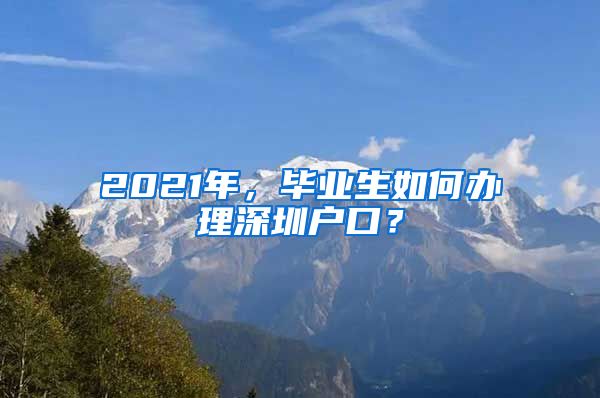 2021年，毕业生如何办理深圳户口？