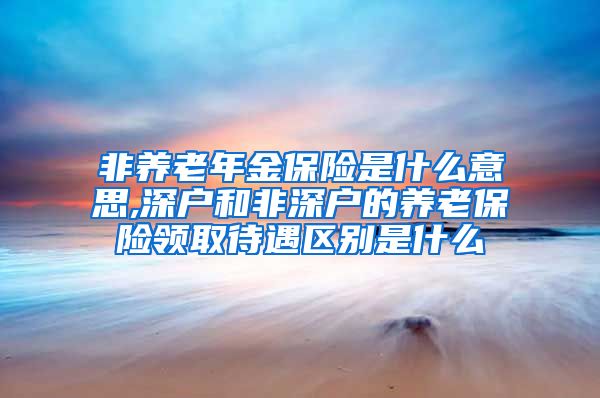 非养老年金保险是什么意思,深户和非深户的养老保险领取待遇区别是什么