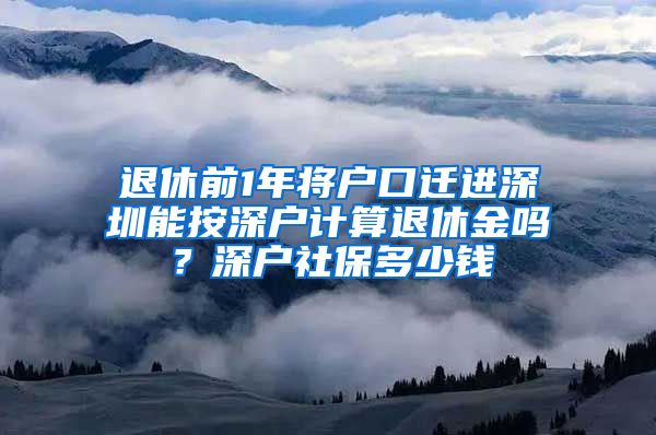 退休前1年将户口迁进深圳能按深户计算退休金吗？深户社保多少钱