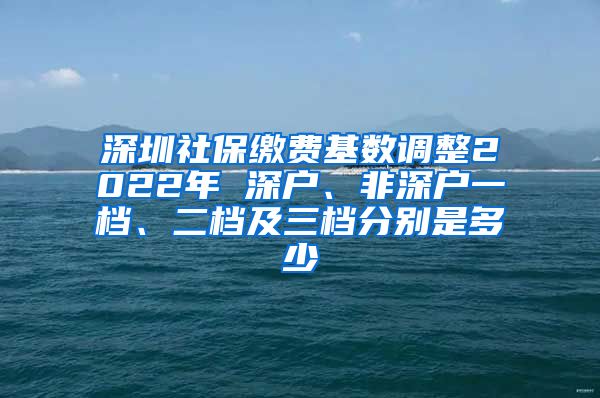 深圳社保缴费基数调整2022年 深户、非深户一档、二档及三档分别是多少