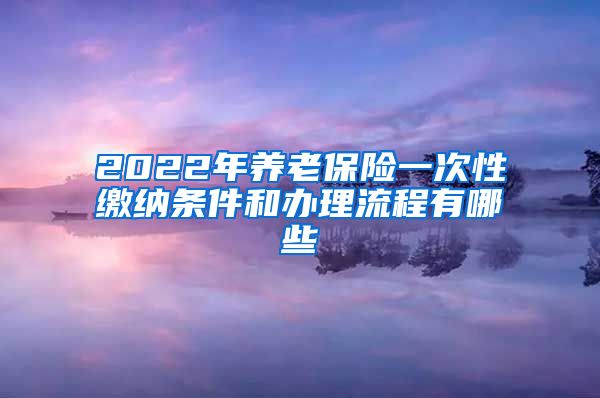 2022年养老保险一次性缴纳条件和办理流程有哪些