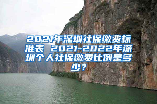 2021年深圳社保缴费标准表 2021-2022年深圳个人社保缴费比例是多少？