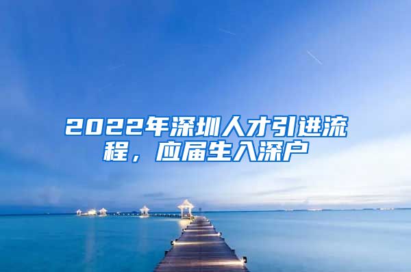 2022年深圳人才引进流程，应届生入深户
