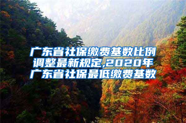 广东省社保缴费基数比例调整最新规定,2020年广东省社保最低缴费基数