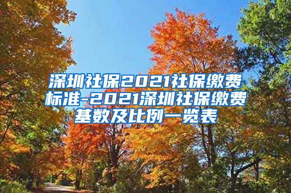 深圳社保2021社保缴费标准-2021深圳社保缴费基数及比例一览表