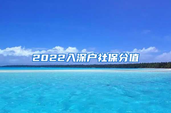 2022入深户社保分值