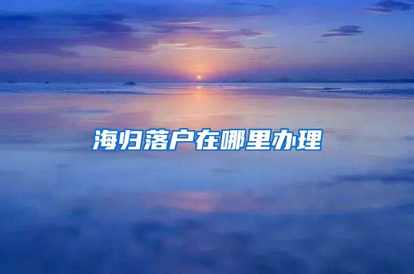 海归落户在哪里办理