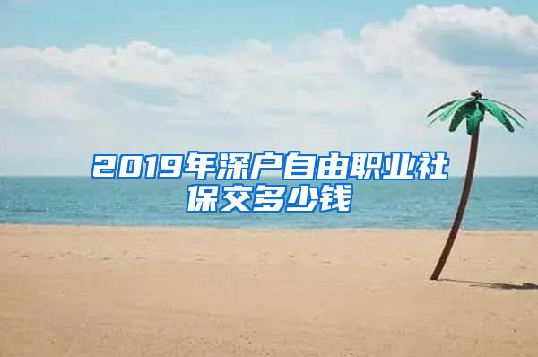 2019年深户自由职业社保交多少钱