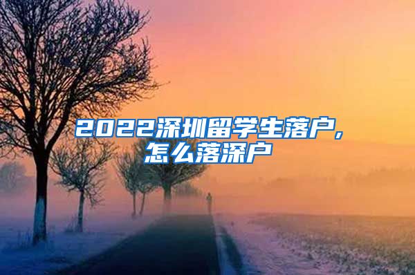 2022深圳留学生落户,怎么落深户