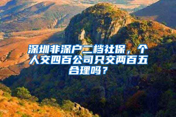 深圳非深户二档社保，个人交四百公司只交两百五合理吗？