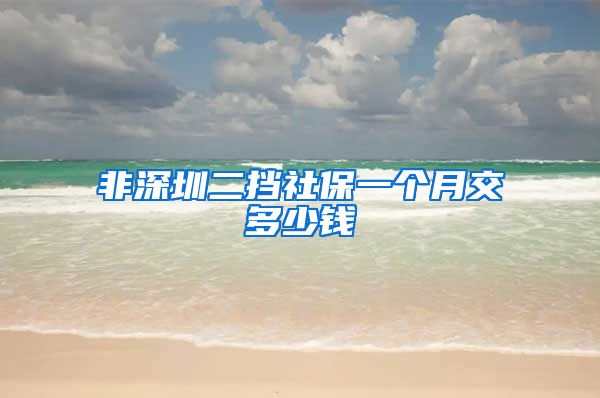 非深圳二挡社保一个月交多少钱