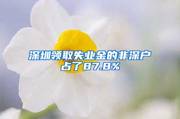 深圳领取失业金的非深户占了87.8%