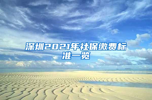 深圳2021年社保缴费标准一览