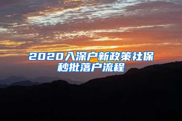 2020入深户新政策社保秒批落户流程