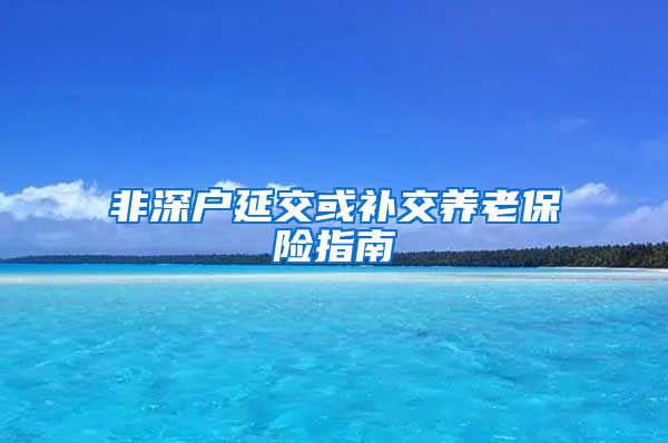 非深户延交或补交养老保险指南