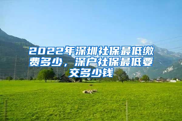 2022年深圳社保最低缴费多少，深户社保最低要交多少钱