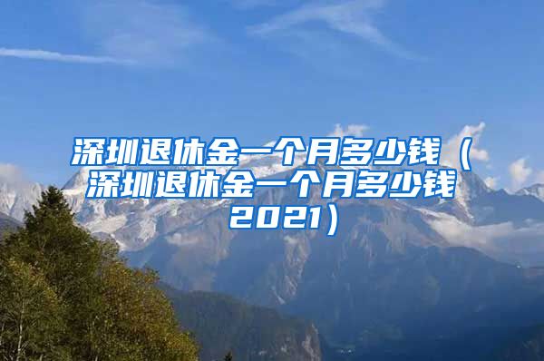 深圳退休金一个月多少钱（深圳退休金一个月多少钱 2021）