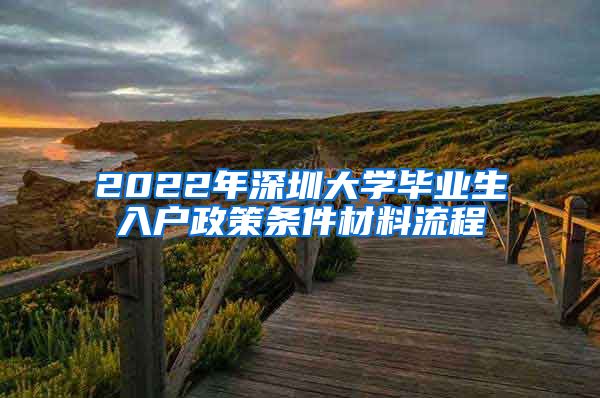 2022年深圳大学毕业生入户政策条件材料流程