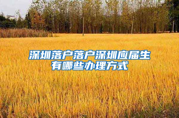 深圳落户落户深圳应届生有哪些办理方式