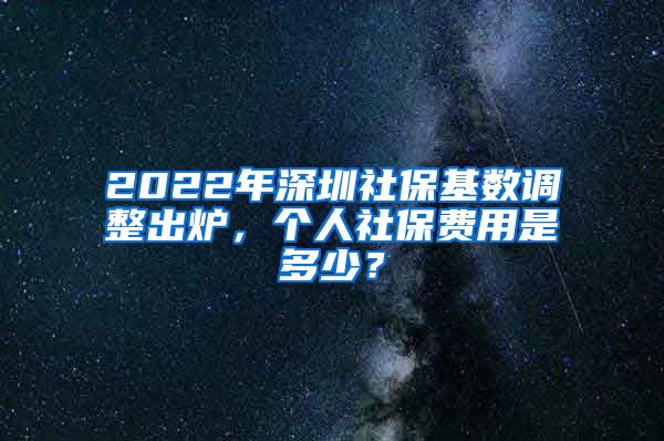 2022年深圳社保基数调整出炉，个人社保费用是多少？