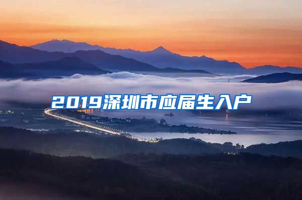 2019深圳市应届生入户