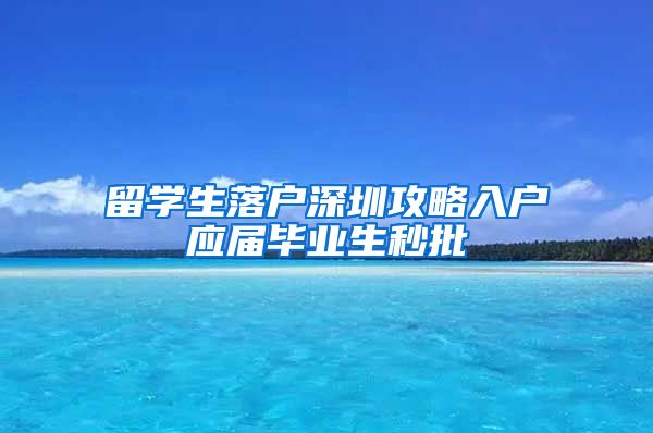 留学生落户深圳攻略入户应届毕业生秒批